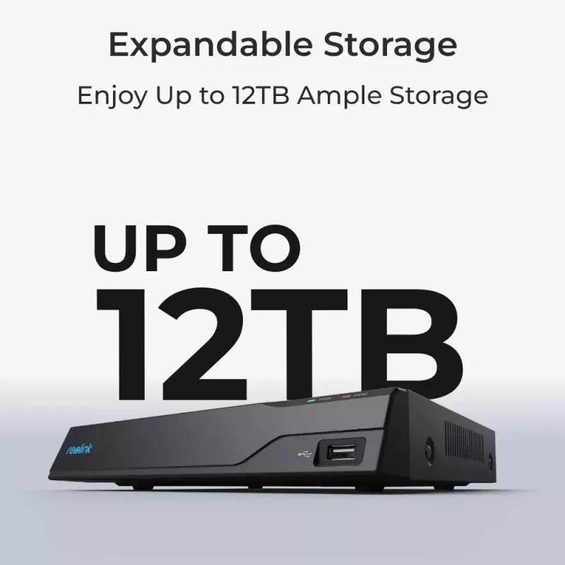 Reolink NVS8-8MB4 (PS4KB01-8) PoE-bewakingsset, 8-kanaals NVR met 2 TB HDD + 4 camera's, 8 MP 4K (3840x2160)