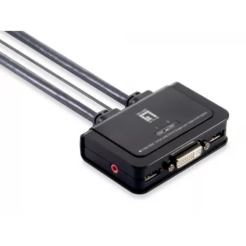 LevelOne 2-poorts USB DVI-D Single Link KVM-switch, audio-ondersteuning