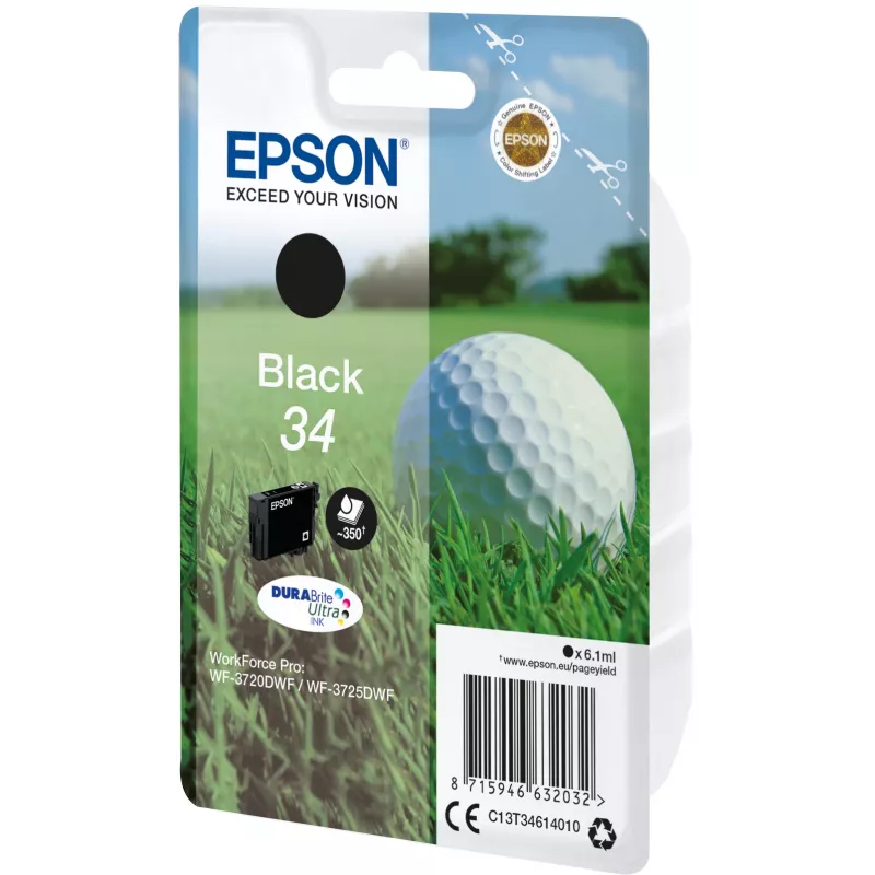 Epson golfbal singlepack zwart 34 DURABrite Ultra inkt