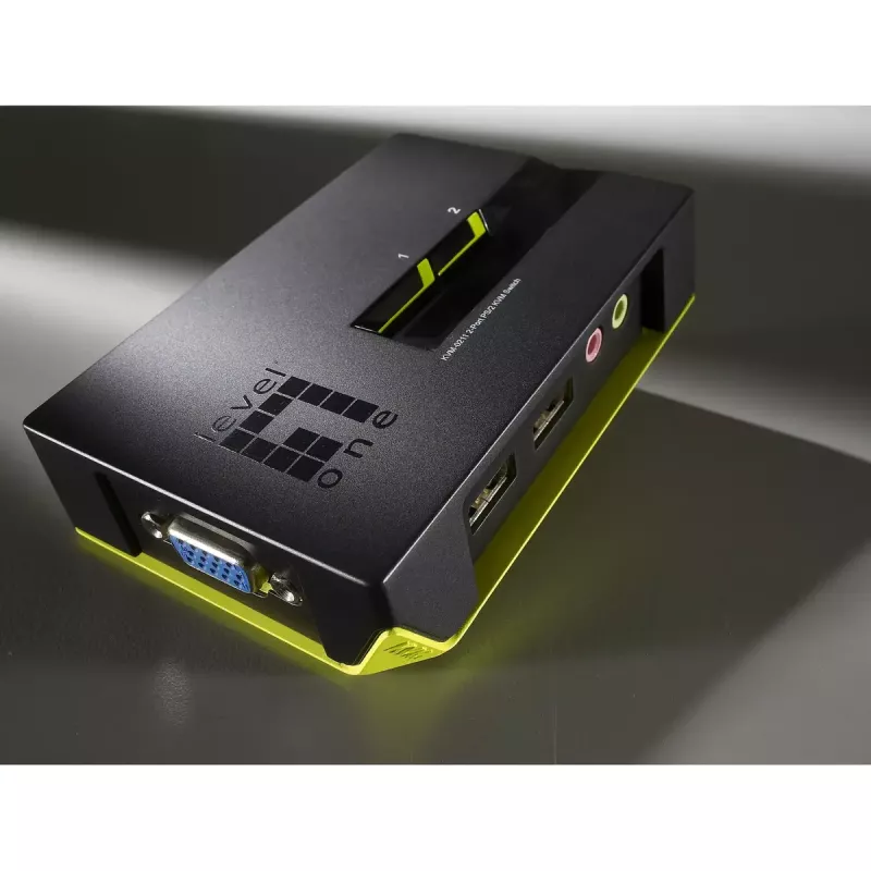 LevelOne 2-poorts USB VGA KVM-switch, audio-ondersteuning