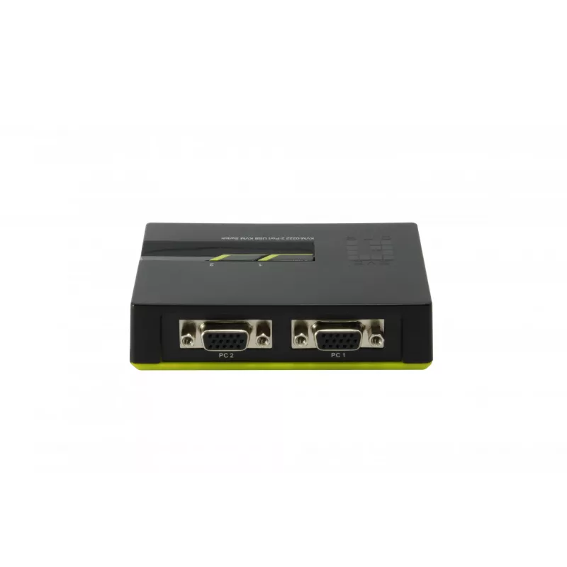 LevelOne 2-poorts USB VGA KVM-switch, 2048 x 1536 pixel, zwart, groen