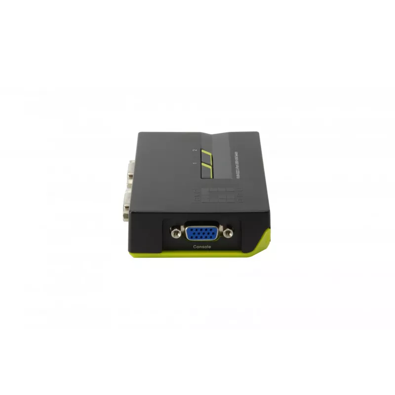 LevelOne 2-poorts USB VGA KVM-switch, 2048 x 1536 pixel, zwart, groen