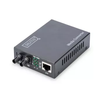 DIGITUS mediaconverter, multimode 10/100/1000Base-T naar 1000Base-SX, incl. PSU ST-connector, tot 0.5km