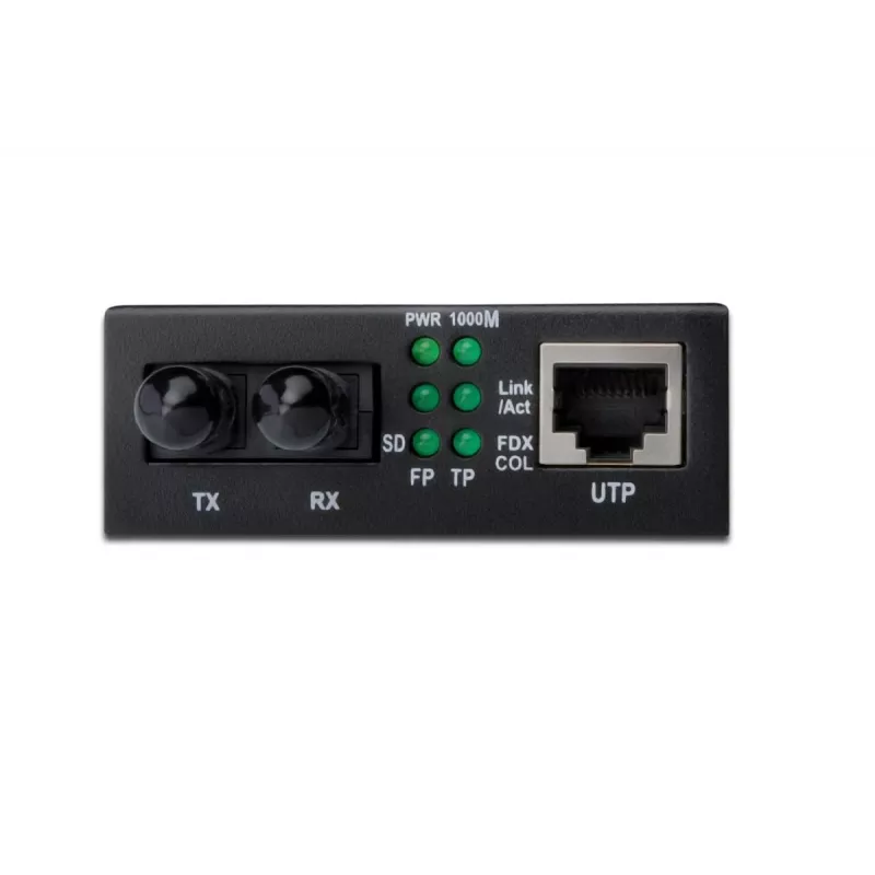 DIGITUS DN-82110-1 Gigabit mediaconverter, multimode 10/100/1000Base-T naar 1000Base-SX, RJ45 naar ST, 850 nm, tot 0,5 km