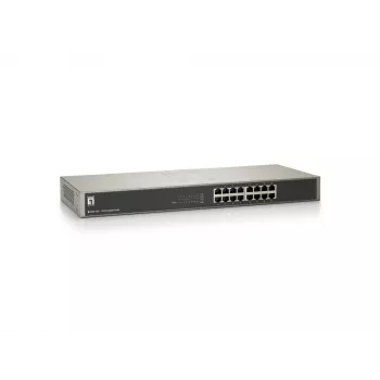 LevelOne 16-poorts Gigabit switch, unmanaged, Gigabit Ethernet (10/100/1000), full-duplex, rackmontage