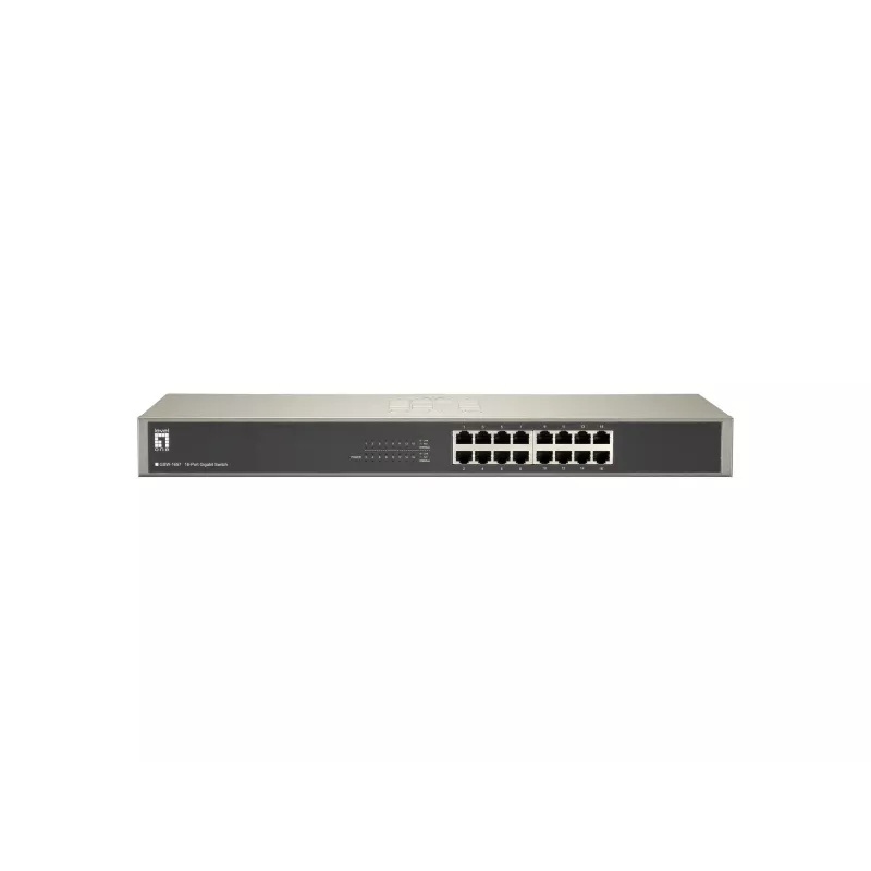 LevelOne 16-poorts Gigabit switch, unmanaged, Gigabit Ethernet (10/100/1000), full-duplex, rackmontage