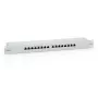 Equip 16-poorts Cat.6 afgeschermd patchpaneel, lichtgrijs, RJ-45, goud, Cat6, rackmontage, 1U, grijs