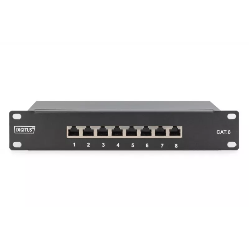 DIGITUS Patchpanel CAT6 8-poorts afgeschermd zwart 10in