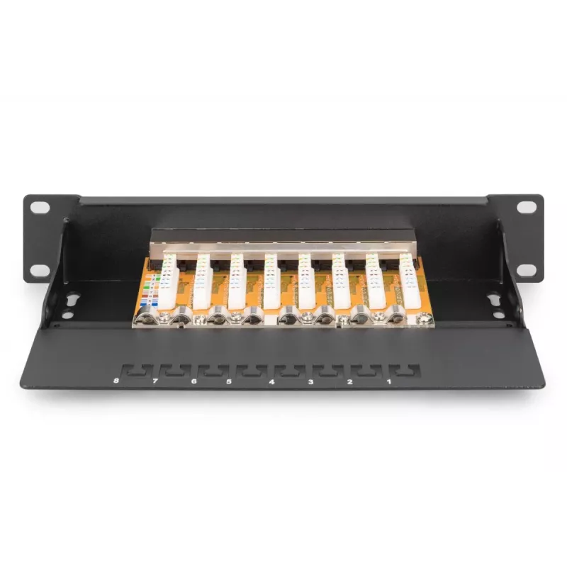 DIGITUS Patchpanel CAT6 8-poorts afgeschermd zwart 10in