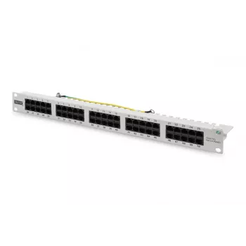 DIGITUS CAT 3 ISDN Patchpanel, onafgeschermd 50-poorts RJ45, 8P4C, LSA, 1U, rackmontage, kleur grijs RAL 7035