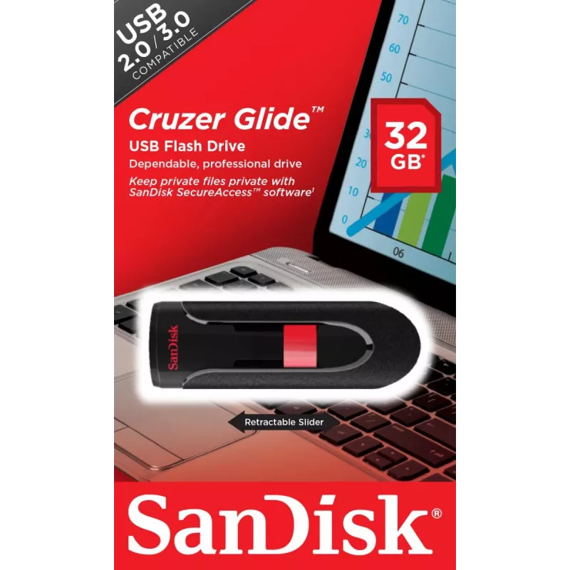 WESTERN DIGITAL SanDisk Cruzer Glide - 32GB USB-stick - USB 2.0