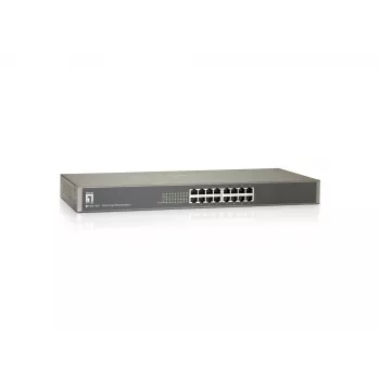 LevelOne 16-poorts Fast Ethernet switch, unmanaged, Fast Ethernet (10/100), fullduplex, rackmontage