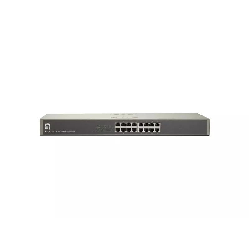 LevelOne 16-poorts Fast Ethernet switch, unmanaged, Fast Ethernet (10/100), fullduplex, rackmontage