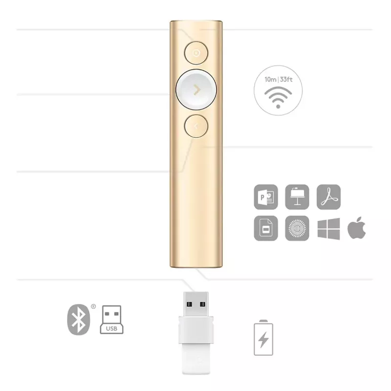 LOGITECH Spotlight presentatieafstandsbediening – goud