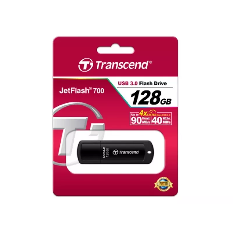 TRANSCEND Jetflash 700 - 128GB USB-stick - USB 3.0 - zwart