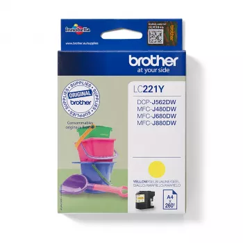 Brother LC221Y inktpatroon, 1 st. origineel geel