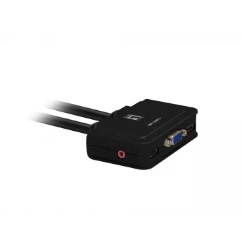 LevelOne 2-poorts USB VGA kabel KVM-switch, audio-ondersteuning, 2048 x 1536 pixels, zwart