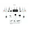 LevelOne 2-poorts USB VGA kabel KVM-switch, audio-ondersteuning, 2048 x 1536 pixels, zwart