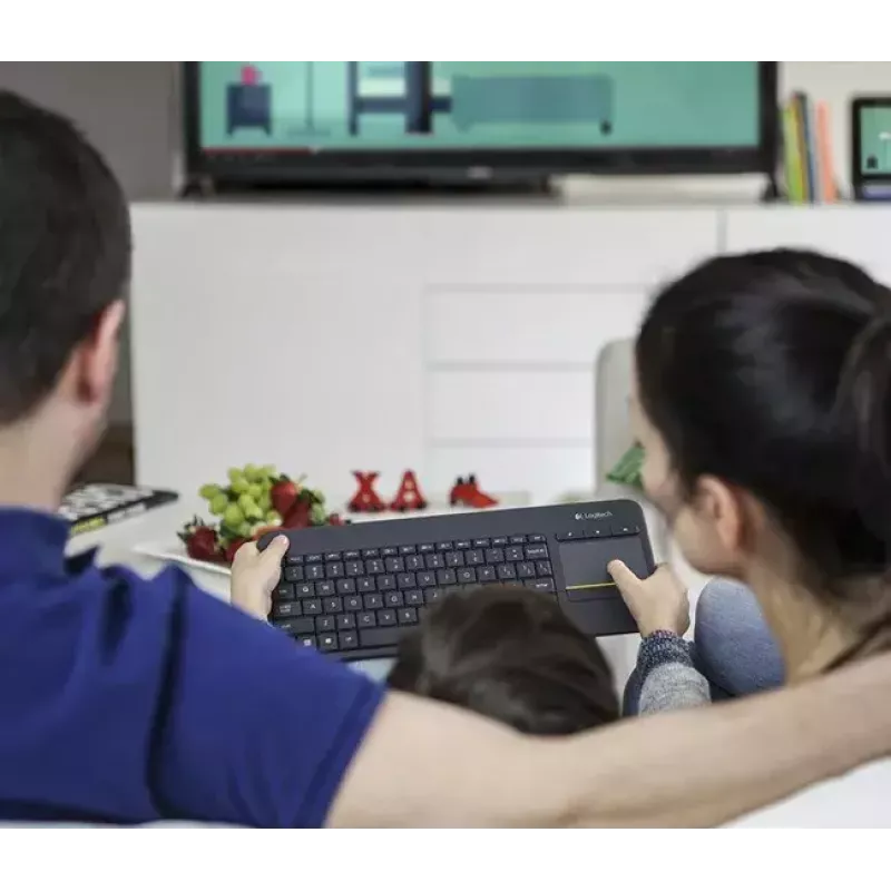 LOGITECH draadloos touch-toetsenbord K400 Plus - zwart - Qwerty Nederlands