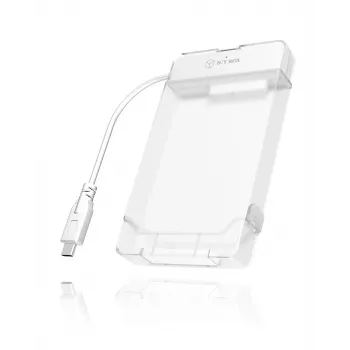 ICY BOX IB-AC703-C HDD/SSD-behuizing transparant, wit 2,5 inch
