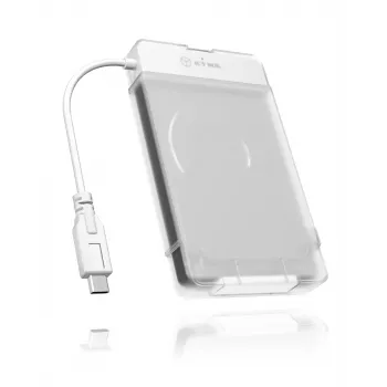 ICY BOX IB-AC703-C HDD/SSD-behuizing transparant, wit 2,5 inch
