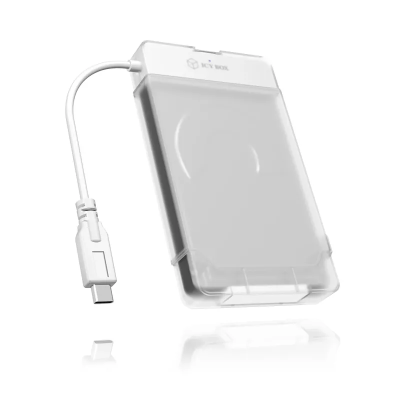 ICY BOX IB-AC703-C HDD/SSD-behuizing transparant, wit 2,5 inch