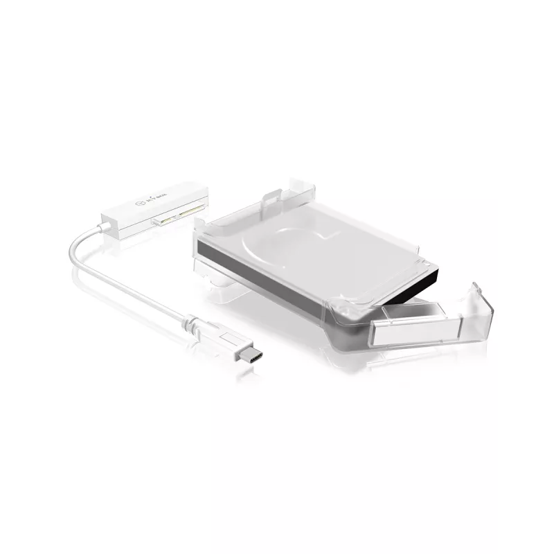 ICY BOX IB-AC703-C HDD/SSD-behuizing transparant, wit 2,5 inch