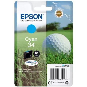 Epson Golf Ball singlepack cyaan 34 DURABrite Ultra inkt