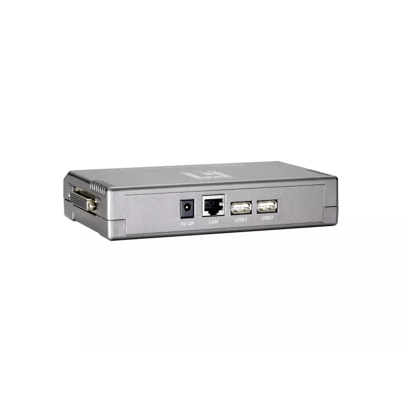 LevelOne printserver, 2 x USB, 1 x parallel, grijs, activiteit, link, stroom, status, Taiwan, Ethernet LAN, IEEE 802.3, IEEE 802.3u, 10,100 Mbit/s