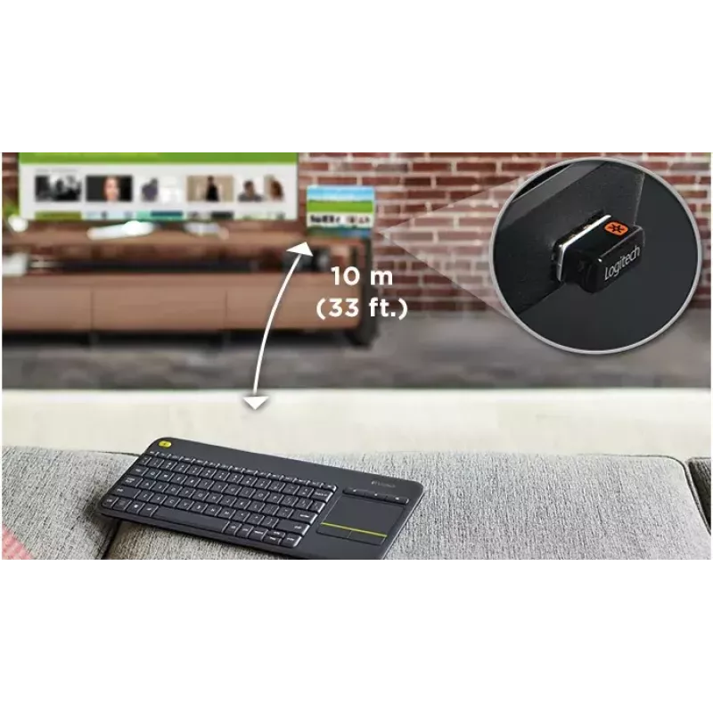 LOGITECH Wireless Touch Keyboard K400 Plus - zwart - QWERTZ Duits
