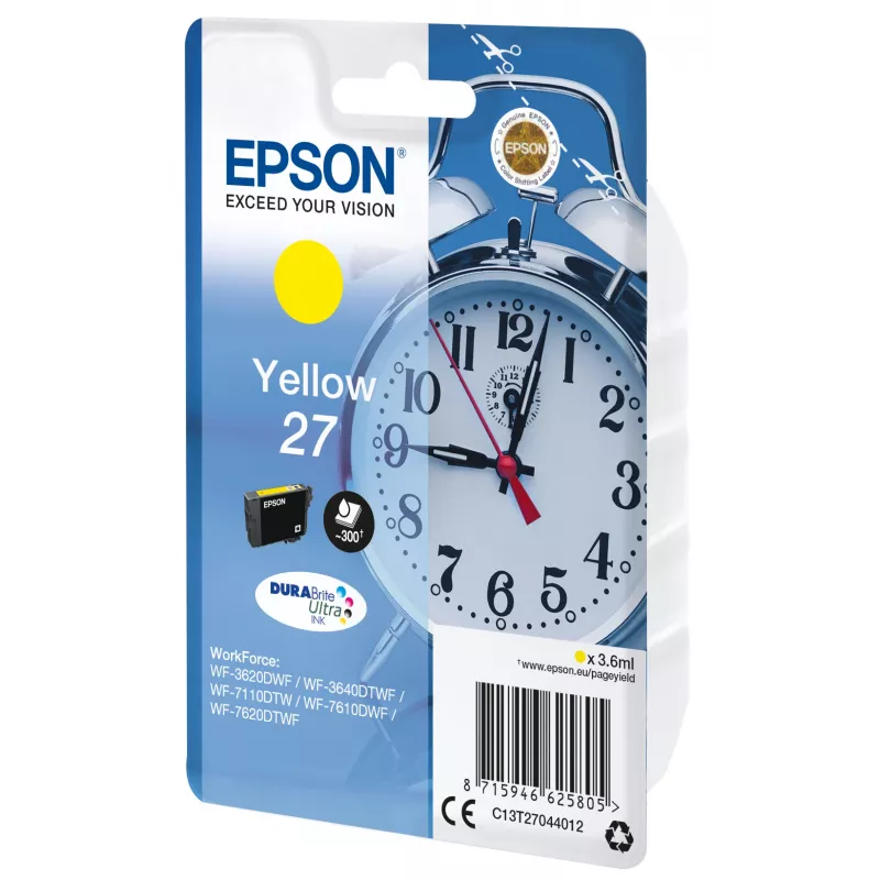 Epson wekker losse verpakking geel 27 DURABrite Ultra inkt