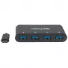 Manhattan USB-C dock/hub, aansluitingen (4x): USB-A (4x), 5 Gbit/s (USB 3.2 Gen1 alias USB 3.0), USB-gevoed (geen externe voeding nodig), kabel 20 cm, equivalent aan HB30C4AB