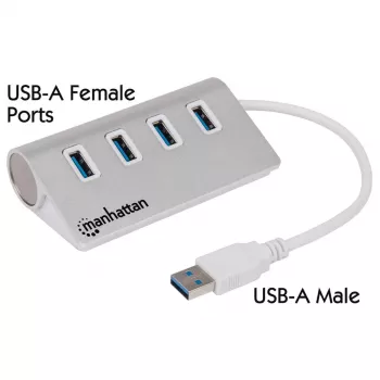 USB-hub Manhattan USB-A 4-poorts hub
