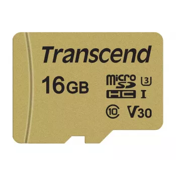 TRANSCEND microSDHC-kaart 500s 16 GB UHS-I U3 MLC met adapter