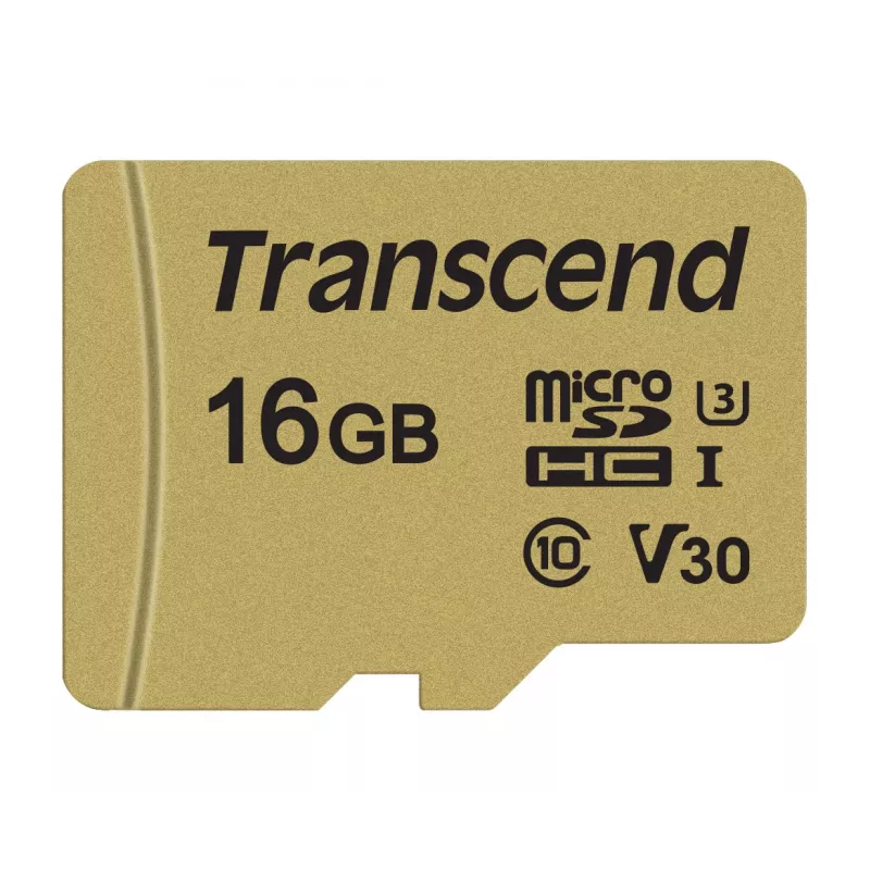 TRANSCEND microSDHC-kaart 500s 16 GB UHS-I U3 MLC met adapter