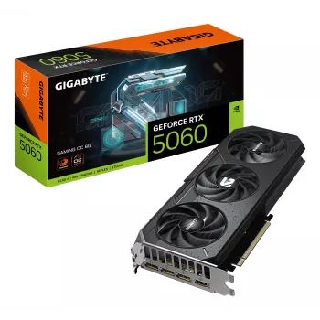 GIGABYTE GeForce RTX 5060 GAMING OC 8G grafische kaart - 8GB GDDR7, 128bit, PCI-E 5.0, 2595 MHz core-kloksnelheid, 3 x DisplayPort, 1 x HDMI, GV-N5060GAMING OC-8GD