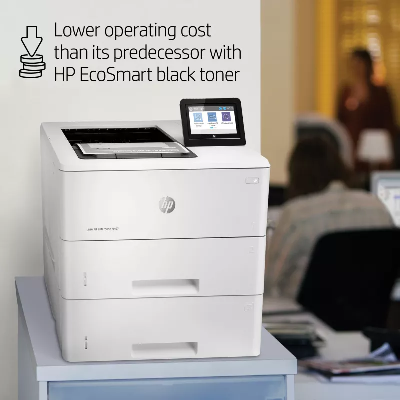 HP LaserJet Enterprise M507x, laser, 1200 x 1200 DPI, A4, 43 ppm, dubbelzijdig afdrukken, netwerkgeschikt
