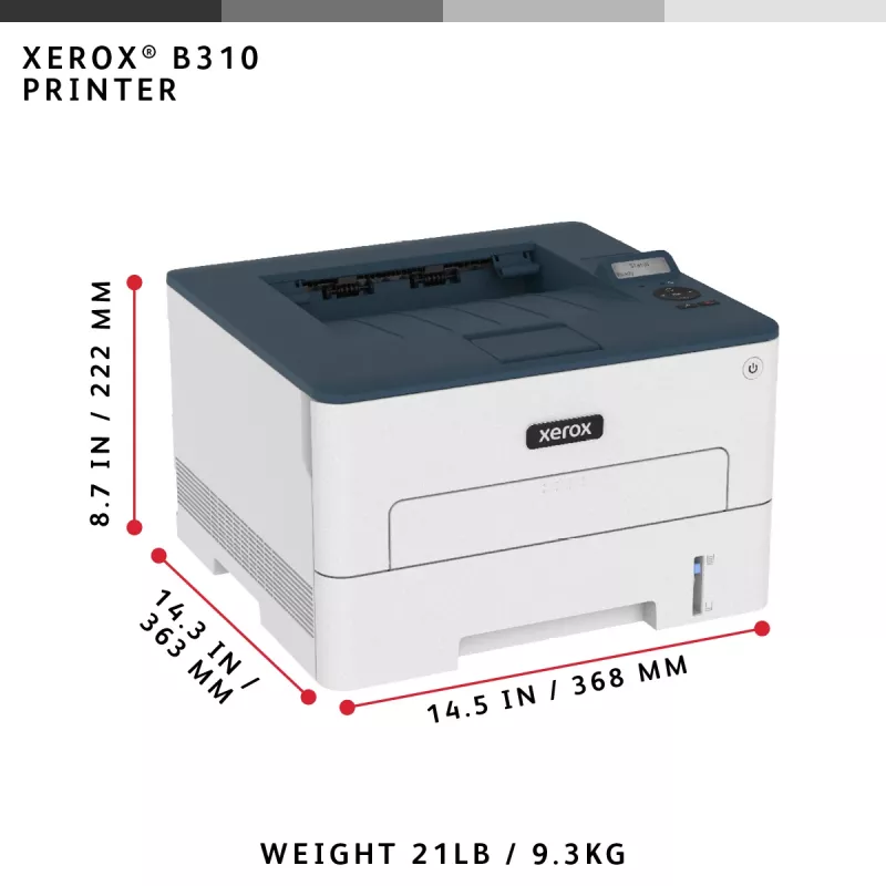 Xerox B310 A4 40ppm draadloze duplexprinter PS3 PCL5e/6 2 lades totaal 350 vellen