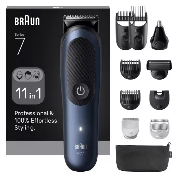 Haartrimmer Braun AIO7540 zwart blauw lithium-ion 120 min