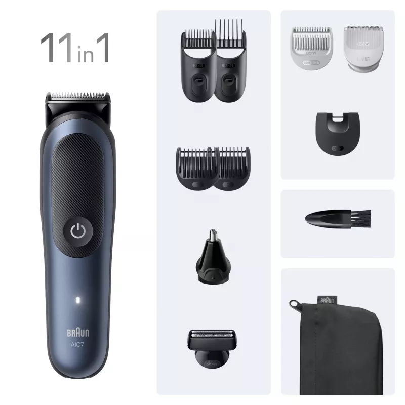 Haartrimmer Braun AIO7540 zwart blauw lithium-ion 120 min