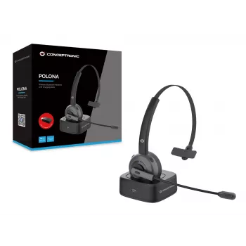 Conceptronic POLONA Draadloze Bluetooth-headset met laadstation