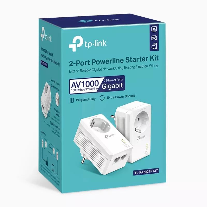 TP-Link TL-PA7027P KIT PowerLine-netwerkadapter 1000 Mbit/s Ethernet LAN wit 2 stuks