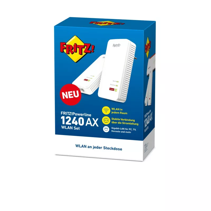 Powerline 1240 AX WLAN-set 1200 Mbit/s Ethernet LAN Wi-Fi wit 2 stuks