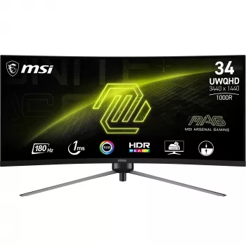 MSI MAG 345CQRDE computermonitor 86,4 cm (34 inch) 3440 x 1440 pixel UltraWide Dual Quad HD zwart