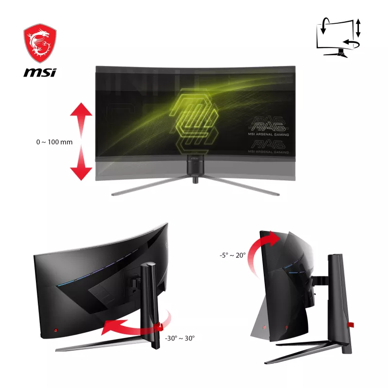 MSI MAG 345CQRDE computermonitor 86,4 cm (34 inch) 3440 x 1440 pixel UltraWide Dual Quad HD zwart