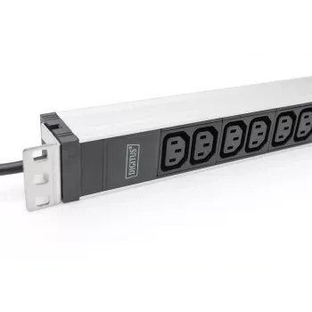 DIGITUS 1U aluminium PDU rackinbouwbaar 12x C13 16A 230VAC 50/60Hz randaardestekker