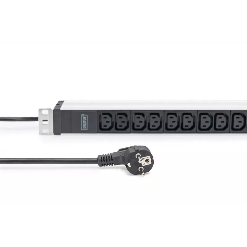 DIGITUS 1U aluminium PDU rackinbouwbaar 12x C13 16A 230VAC 50/60Hz randaardestekker
