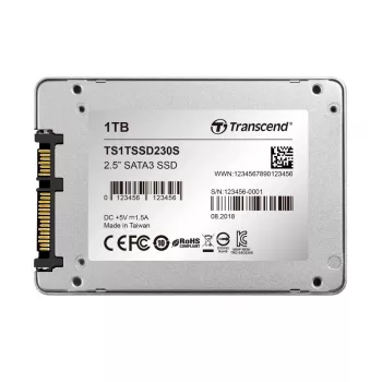 TRANSCEND SSD 230s 1TB 2.5in SATA III 6Gb/s TLC aluminium behuizing