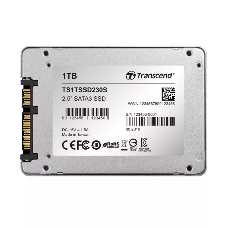 TRANSCEND SSD 230s 1TB 2.5in SATA III 6Gb/s TLC aluminium behuizing