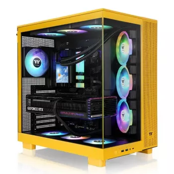 PC-behuizing Thermaltake View 380 XL TG ARGB midi tower geel